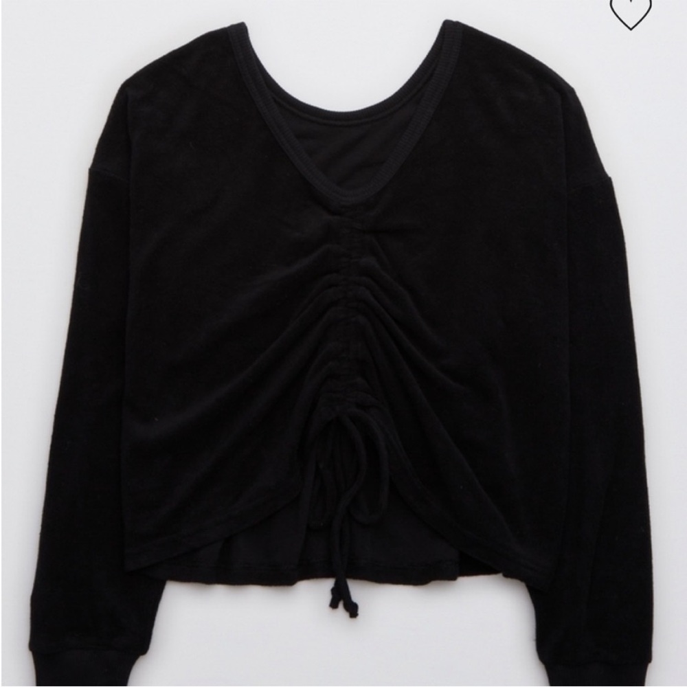 aerie Terry Cloth Cinched Sweater - Picture 4 of 6